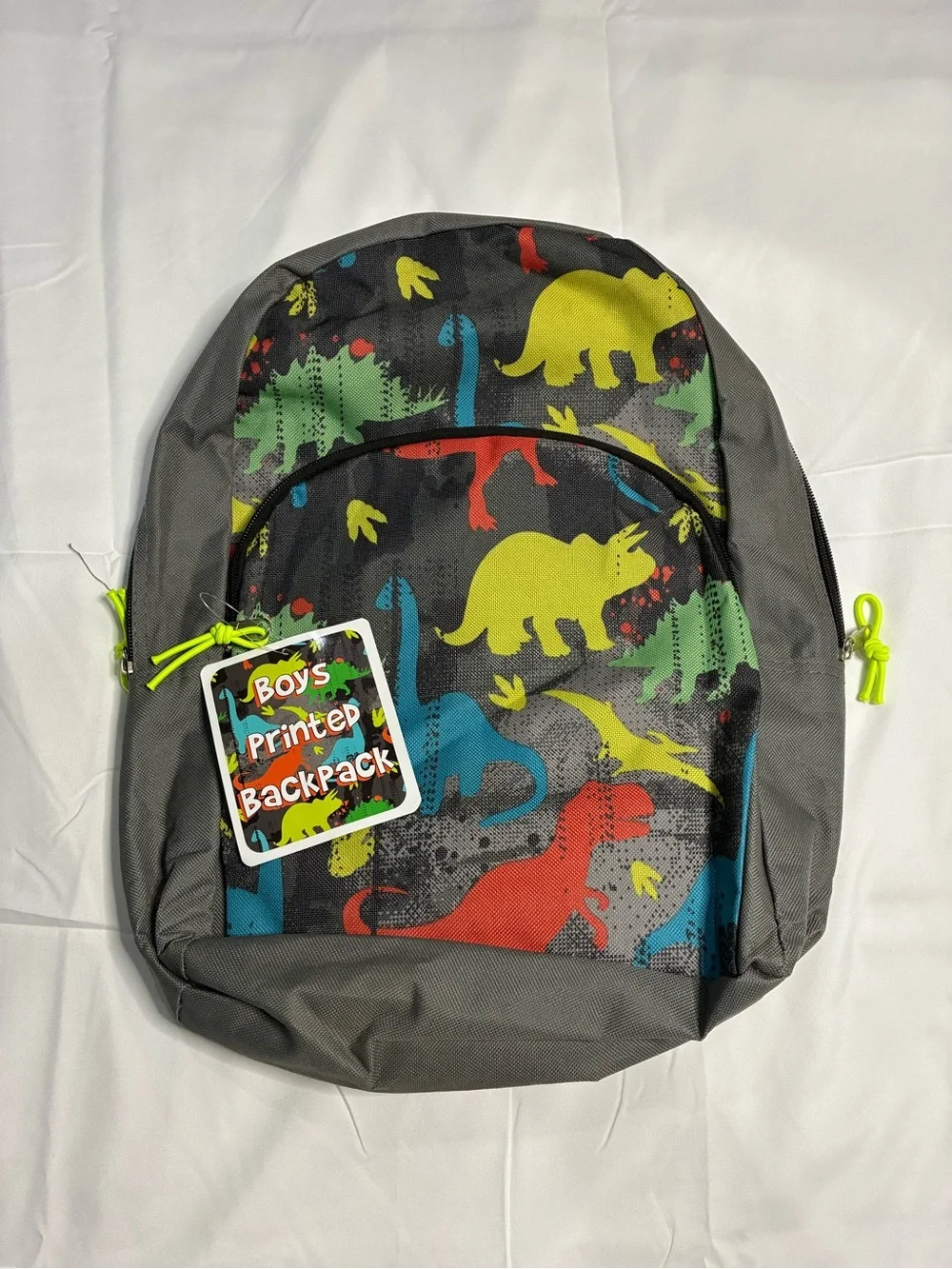 Kids Dinosaur Backpack Boys Gray School Bag T-Rex NWT
